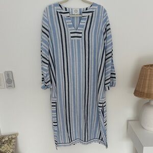Pomegranate Striped Blue and White Caftan S